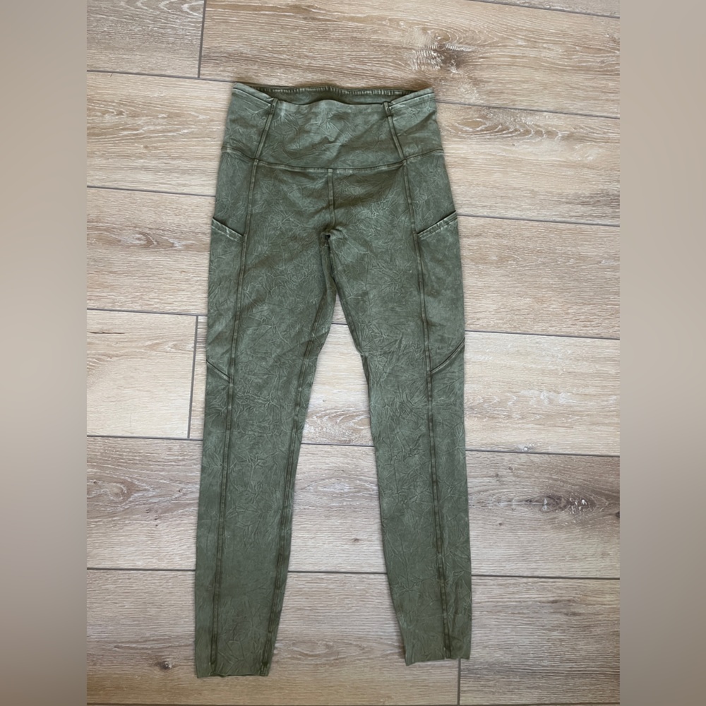 Lululemon acid wash Olive leggings